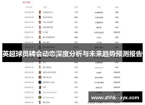 英超球员转会动态深度分析与未来趋势预测报告 英超球员转会动态深度分析与未来趋势预测报告